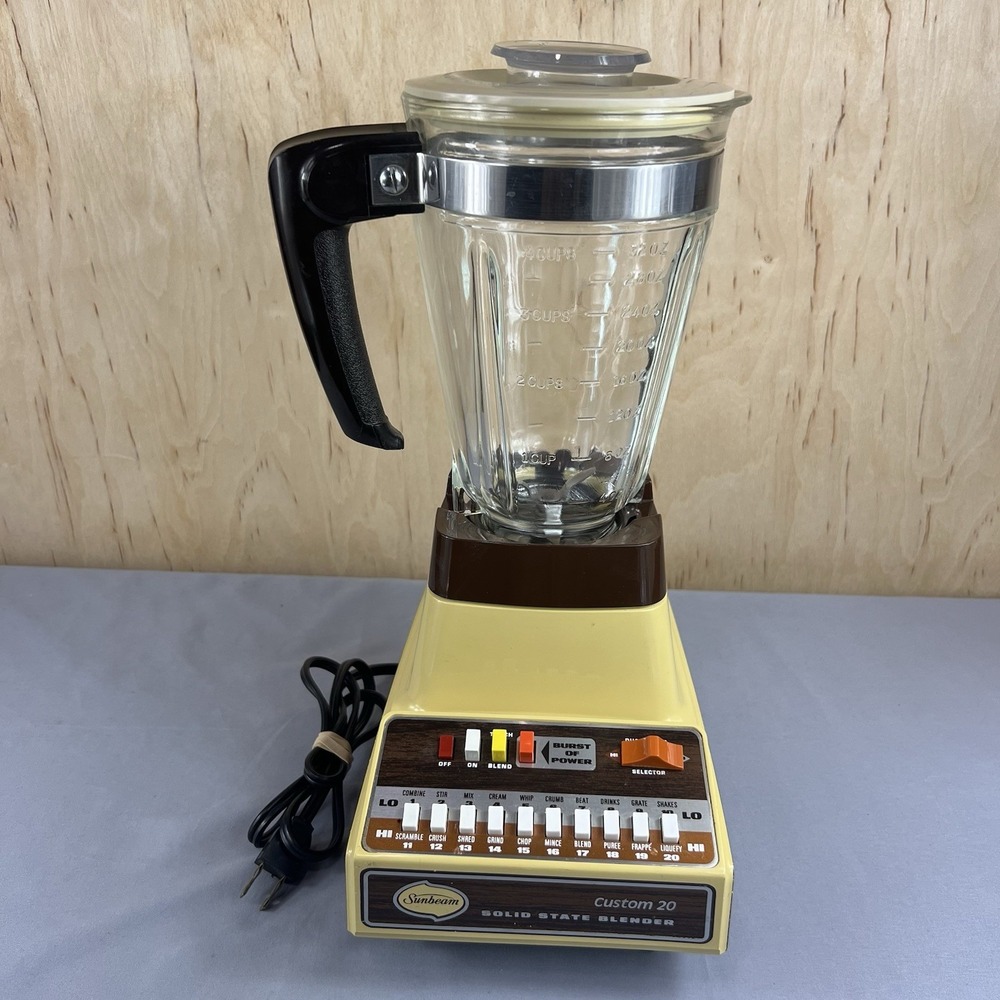 Vintage Sunbeam Custom 20-Speed Blender Countertop Kitchen Tested Working